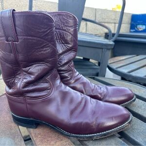 Justin Roper Burgundy Leather Boots